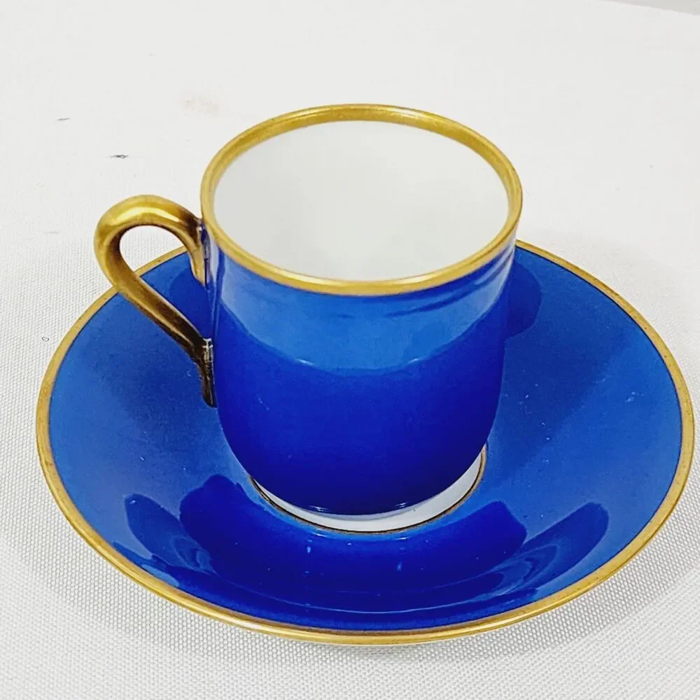 Bing Grondahl Denmark Confetti Espresso Cups Saucers Set 4 Multi Harlequin Gold